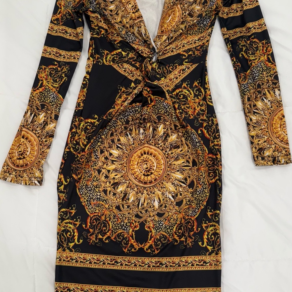 CBR Black and Gold Long Sleeve Dress